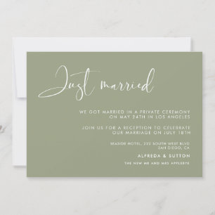 Elegant & modern Sage Groen Gewoon gehuwde kaart