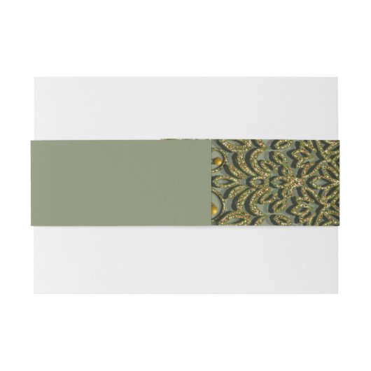 Elegant Modern Sage groen & goud klassiek mandala  Uitnodigingen Wikkel (Achterkant Voorbeeld)