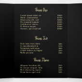 Elegant Modern Salon Black Gold Trifold Brochure Drieluik Kaart (Binnenkant midden)