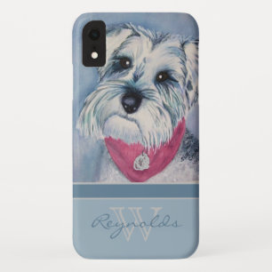 Elegant Modern Schnauzer w Monogram Naam iPhone XR Hoesje