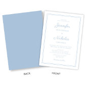 Elegant Modern Schrift Poederblauwe Trouw Kaart