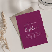 Elegant modern script 18e verjaardag magenta kaart