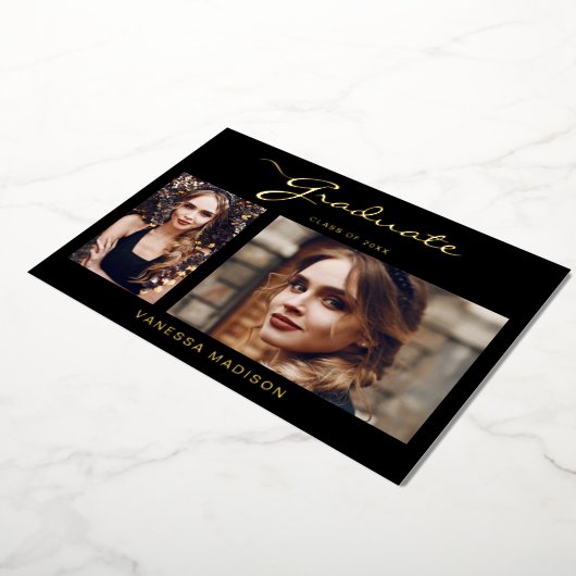 Elegant modern script | 2 Aankondiging foto-Afstud (Gedraaid)