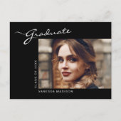 Elegant modern script | 2 Foto Afstuderen 2 Sided Briefkaart (Voorkant)