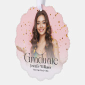Elegant Modern Script 2 foto's Afstuderen Ornament Kaart (Links)