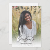 Elegant modern script 2 Photo Afstuderen Aankondiging (Voorkant / Achterkant)