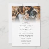 Elegant modern script 2 Photo Wedding Invitation Kaart (Voorkant)