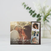 Elegant modern script 4 Fotobruiloft Hartelijk dan Briefkaart (Staand voorkant)