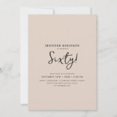 Elegant Modern Script 60th Verjaardag Champagne Kaart (Voorkant)