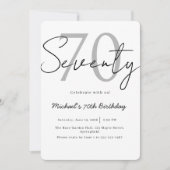 Elegant Modern Script 70th Birthday Invitation (Devant)