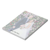 Elegant Modern Script Aangepaste foto & tekst brui Notitieblok (Gedraaid)