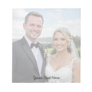 Elegant Modern Script Aangepaste foto & tekst brui Notitieblok