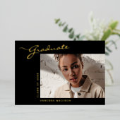 Elegant modern script | Aankondiging foto-Afstudee (Staand Voorkant)