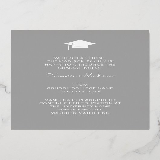 Elegant modern script | Aankondiging foto-Afstudee (Achterkant)