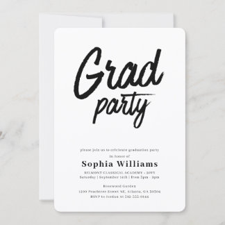 Elegant Modern Script Afstudeerfeest Kaart
