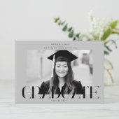 elegant modern script afstuderen aankondiging (Staand voorkant)
