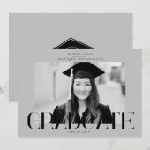 elegant modern script afstuderen aankondiging (Voorkant / Achterkant)