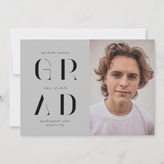 elegant modern script afstuderen aankondiging (Voorkant)