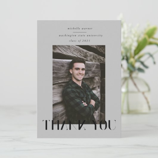 elegant modern script afstuderen bedankt je credit kaart (Staand voorkant)