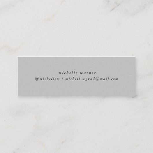 elegant modern script afstuderen name card mini visitekaartje (Achterkant)