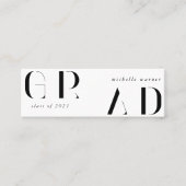 elegant modern script afstuderen name card mini visitekaartje (Voorkant)