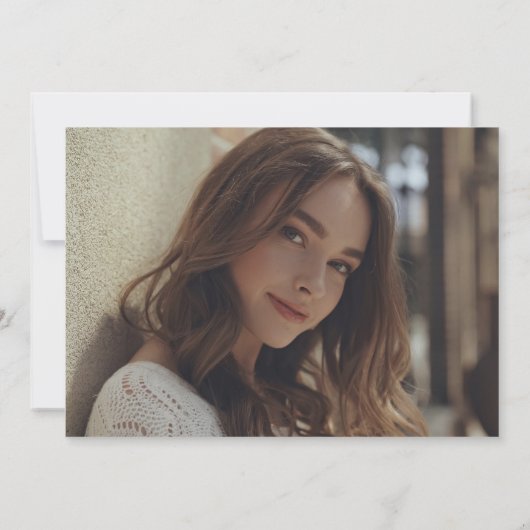 Elegant modern Script Black Gold Photo Afstuderen Aankondiging (Achterkant)