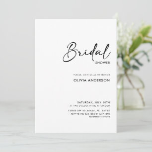 Elegant modern script   Bridal Shower-uitnodiging Kaart