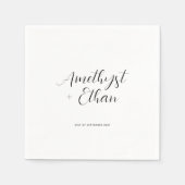 Elegant modern Script Bride & Groom Names Wedding Servet (Voorkant)