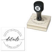 Elegant modern script, bruiloft, aangepaste "detai 	rubberstempel (Gestempeld)