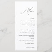Elegant modern script bruiloft menu (Voorkant)