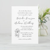Elegant Modern Script bruiloft uitnodiging (Staand voorkant)