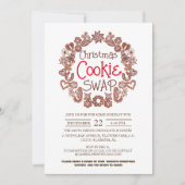 Elegant Modern Script Christmas Cookie Swap Party Kaart (Voorkant)