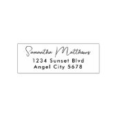 Elegant modern Script Custom Name Address Zelfinktende Stempel (Design)