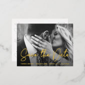 Elegant Modern Script Custom Photo Wedding Folie Feestdagen Briefkaart (Voorkant / Achterkant)