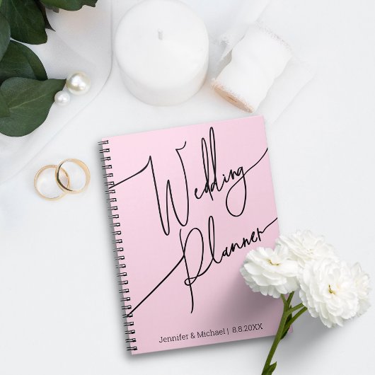 Elegant modern script Eenvoudige Weddingplanner Ro Notitieboek