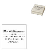 Elegant Modern Script Familienaam Retouradres Rubberstempel (Gestempeld)