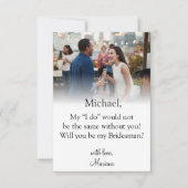 Elegant modern script foto bruidsman voorstel kaart (Voorkant)