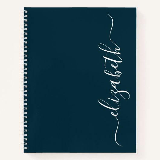 Elegant modern script gepersonaliseerd notitieboek (Voorkant)