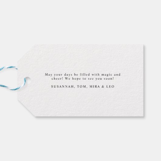 Elegant modern script Gold Merry-kerstboom Cadeaulabel (Achterkant Horizontaal)