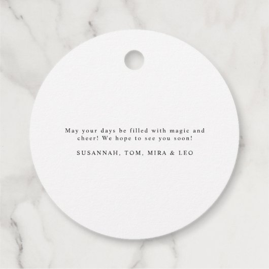 Elegant modern script Gold Snowflake Holiday Bedankjes Labels (Achterkant)