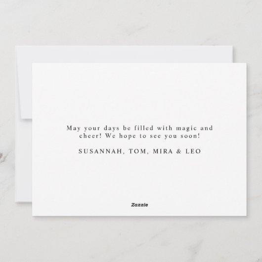 Elegant modern script Gold Snowflake Simple Feestdagenkaart (Achterkant)