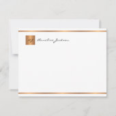 Elegant modern script goumonogram naam notitiekaartje (Voorkant)