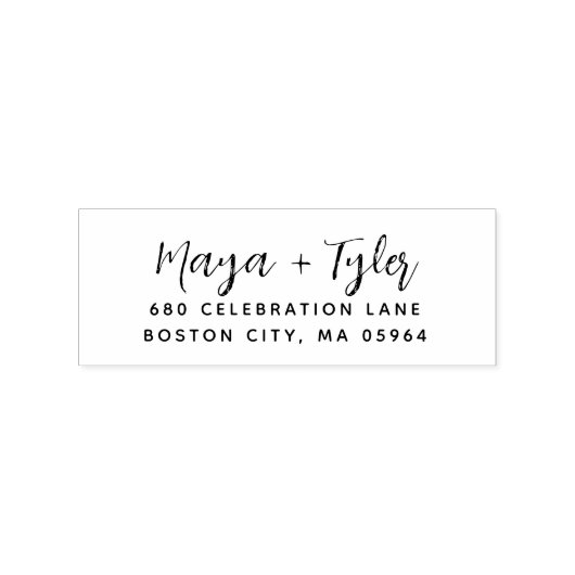 Elegant modern script handgeschreven adres 	rubberstempel (Afrduk)