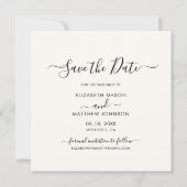 Elegant Modern Script Hart Een foto bruiloft Save The Date (Achterkant)