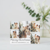 Elegant Modern Script Kerst Familie Foto Feestdagenkaart (Staand voorkant)