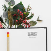 Elegant & Modern Script Library Custom Name Books Rubberstempel