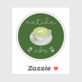 Elegant Modern Script Matcha Sfeer Sticker (Vel)