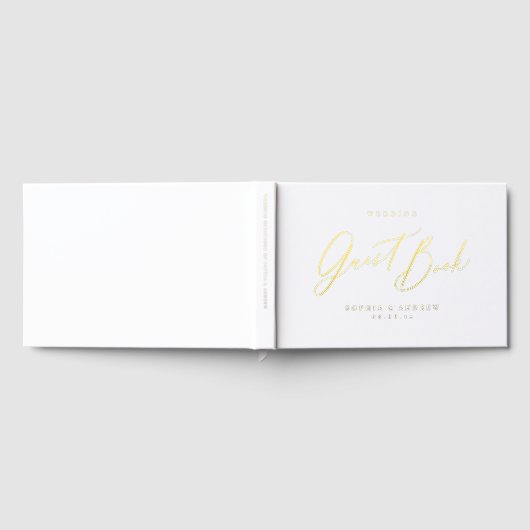 Elegant modern script minimalist wedding  gastenboek (Volledig)