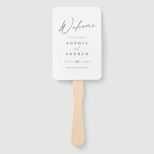 Elegant modern script minimalistisch bruiloft prog handwaaier (Voorkant)
