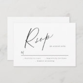 Elegant modern script minimalistisch bruiloft RSVP (Voorkant / Achterkant)